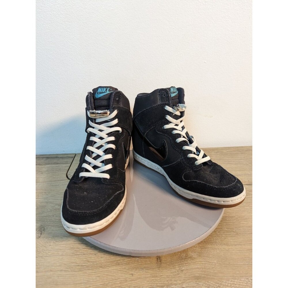 Nike Dunk Sky Hi Essential Hidden Wedge Heel 644877-400 Denim Blue Gum High 6.5